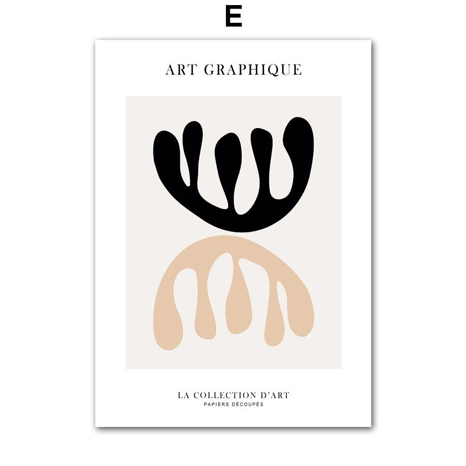 Pôster Boho Abstrato Plantas I Imagens Sala de Estar | Quadros para Quarto | Impressão Decorativa sem Moldura | Conjunto de Quadros Impresso