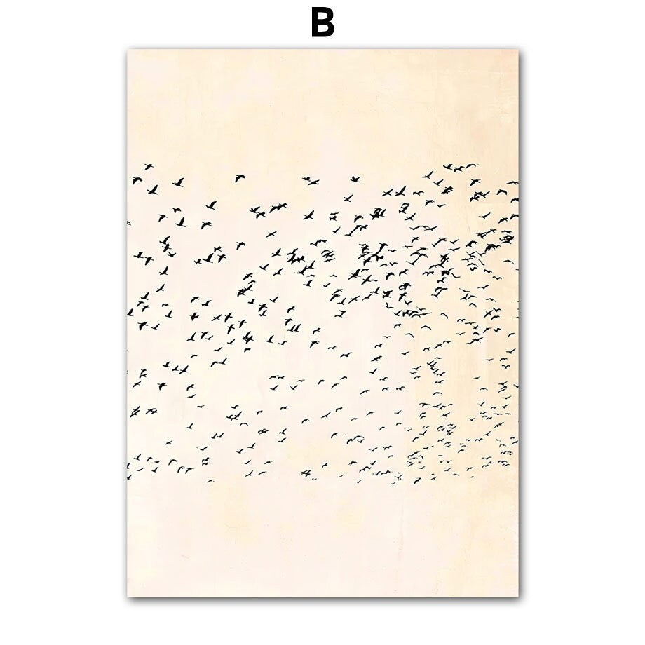 Pôster Boho Abstrato Plantas I Imagens Sala de Estar | Quadros para Quarto | Impressão Decorativa sem Moldura | Conjunto de Quadros Impresso