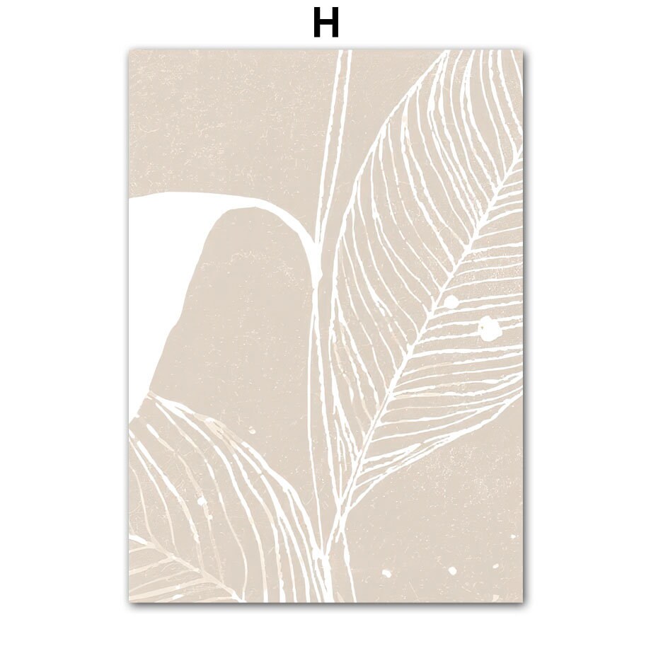 Pôster Boho Abstrato Plantas I Imagens Sala de Estar | Quadros para Quarto | Impressão Decorativa sem Moldura | Conjunto de Quadros Impresso